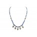 Women's Necklace 925 Sterling Silver blue lapis lazuli stone P 402